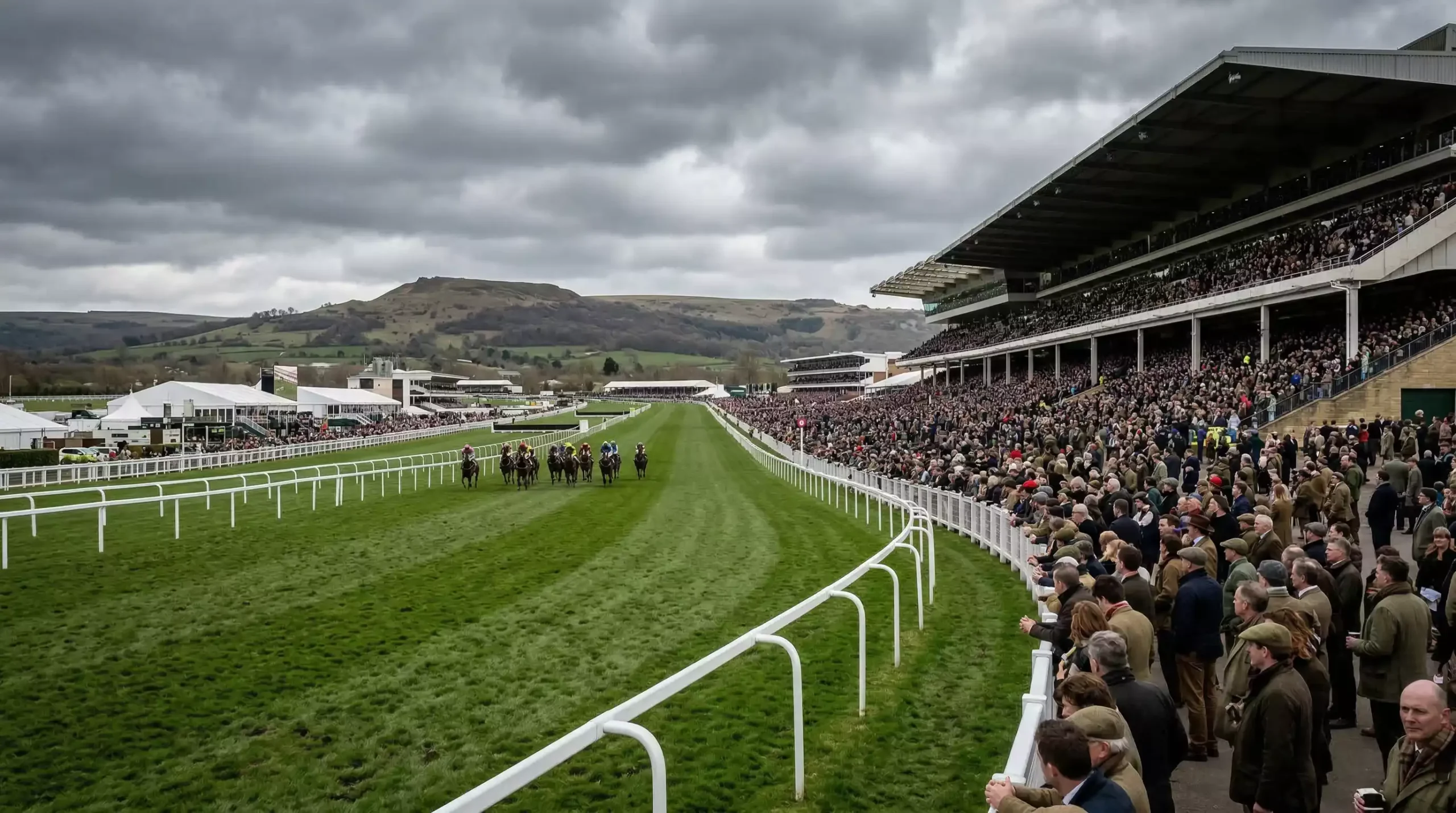Cheltenham racecourse amphitheatre on a festival day
