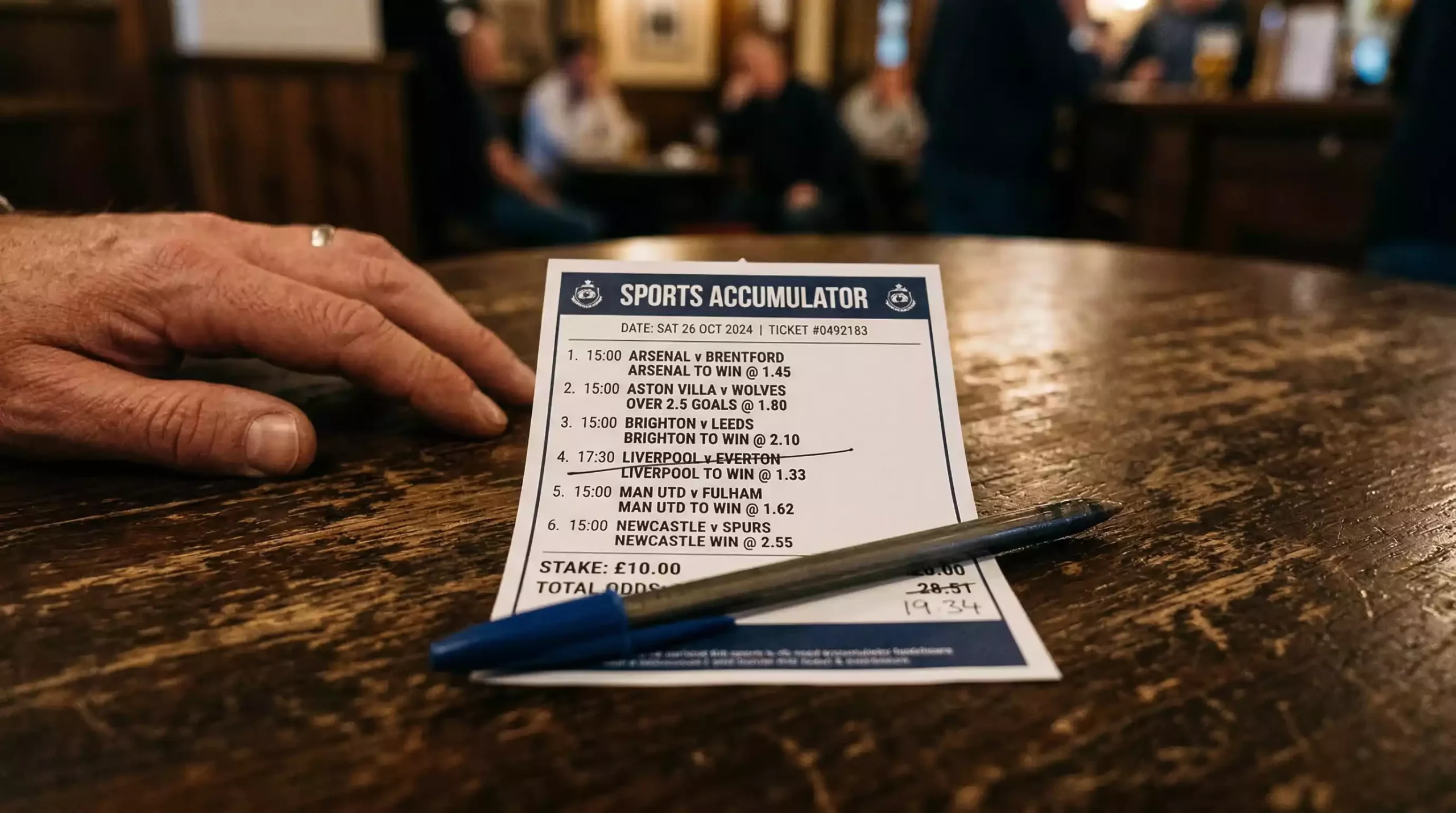 Betting slip showing an accumulator with a voided non-runner leg